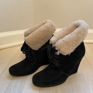 Carlo Pazolini Shearling Lined Wedge Booties
